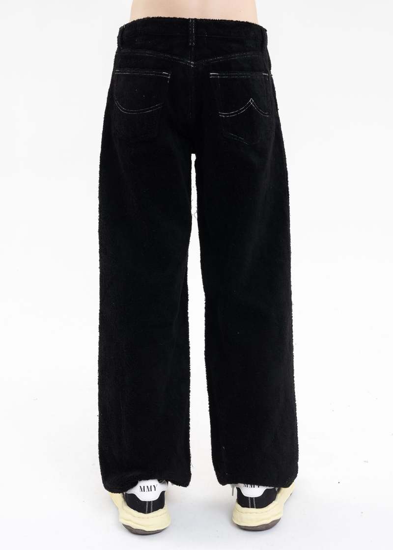 Doublet FUZZY LOW RISE BUGGY PANTS - Black | Garmentory