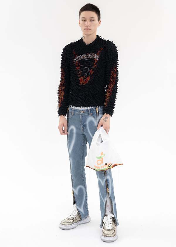 ダブレットBURNING EMBROIDERY SUPERMARKET BAG Doublet BURNING EMBROIDERY SUPERMARKET BAG - Blue | Garmentory