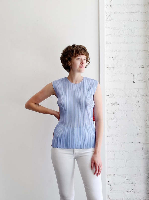 Pleats Please Issey Miyake Sway Top - Light Blue | Garmentory