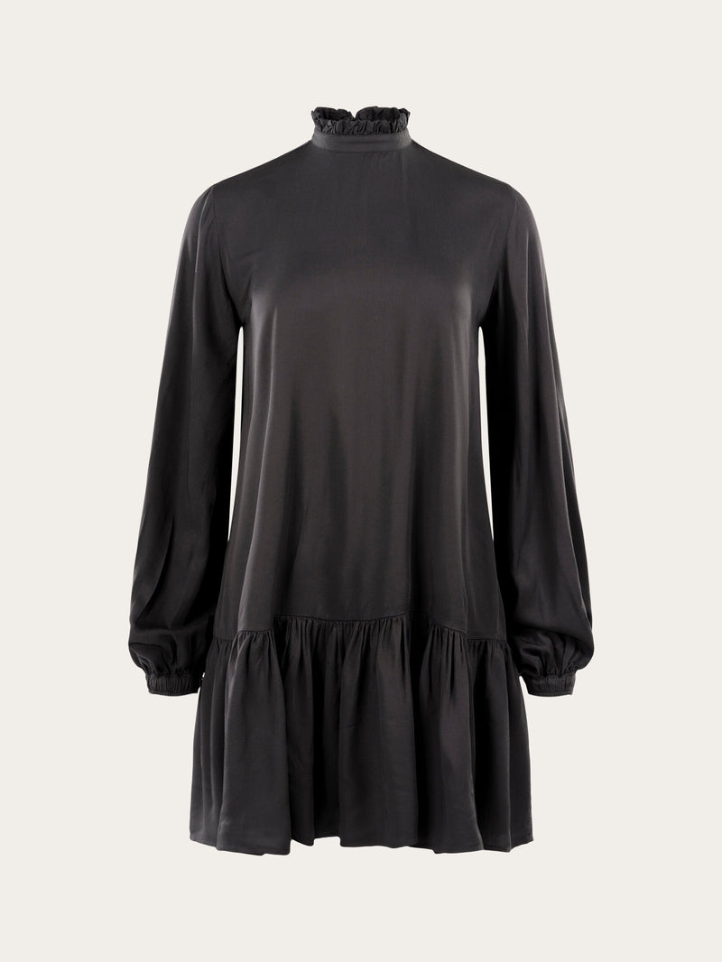 Knowledge Cotton Apparel A Shape Tencel Long Sleeve Volume Dress