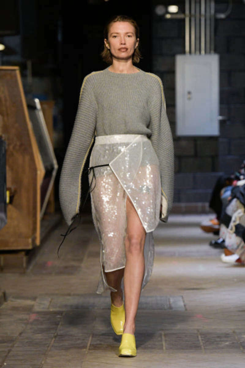 ECKHAUS LATTA Sequin Skirt - Clear | Garmentory
