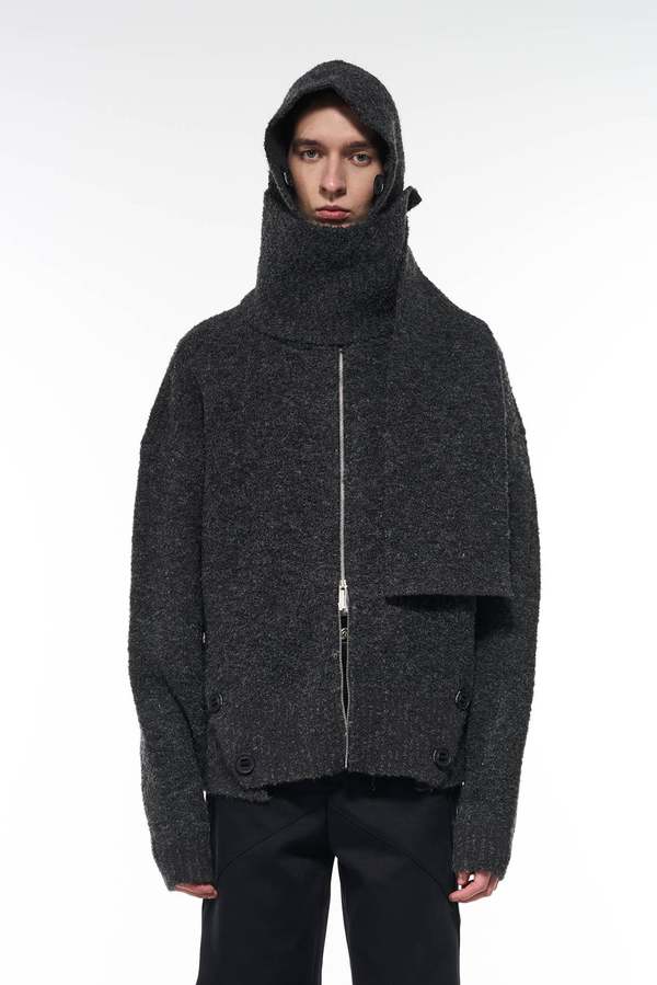 Attempt ZipUp Cardigan Grey Garmentory