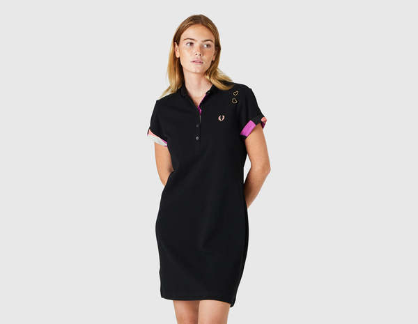 Fred Perry x Amy Winehouse Contrast Trim Pique Dress - Black | Garmentory Fred Perry x Amy Winehouse Contrast Trim Pique Dress - Black | Garmentory