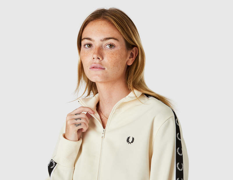 ジャケット・アウター FRED PERRY CROPPED TAPED TRACK JACKET Cropped Taped Track Jacket - Black | Men's Track Jackets