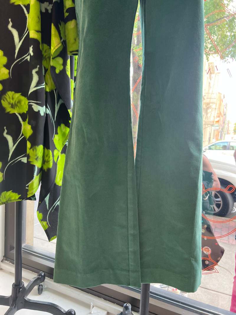 AMOMENTO Corduroy Flared Pants - Green | Garmentory