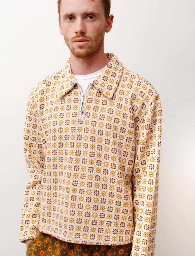 mame　Wildflower Jacquard Shirt Ali Miles Pucker Woven Allover Stroke Floral Wire Collar 3/4