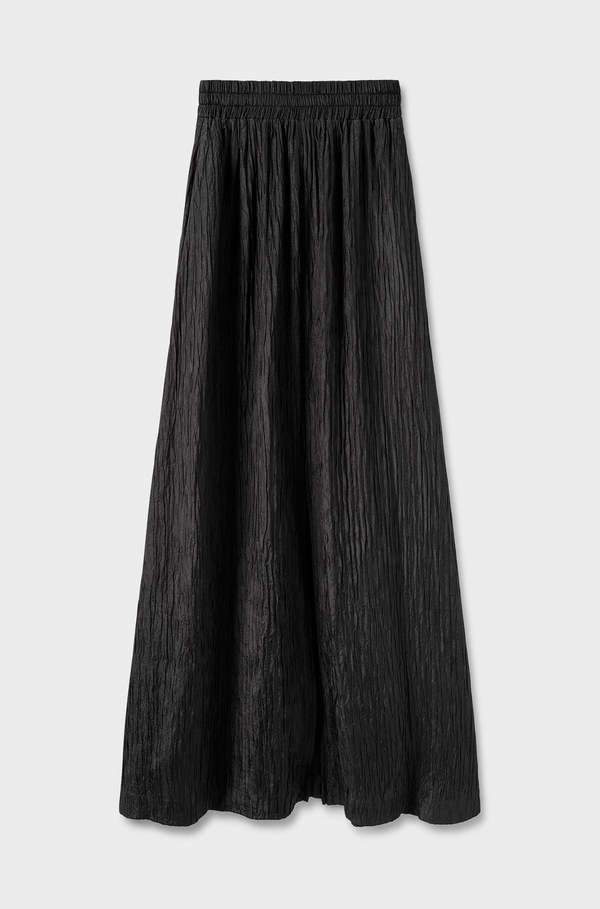 Silk Laundry CRINKLE SKIRT - BLACK