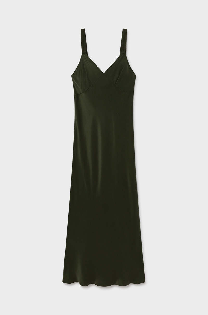 Silk Laundry DECO RUCHED DRESS - CEDAR