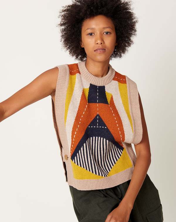 Henrik Vibskov Paper Plane Vest - Brown | Garmentory