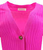 Madison Maison Wool Ribbed Cardigan With Jewel Buttons - Fuchsia - Thumbnail 3