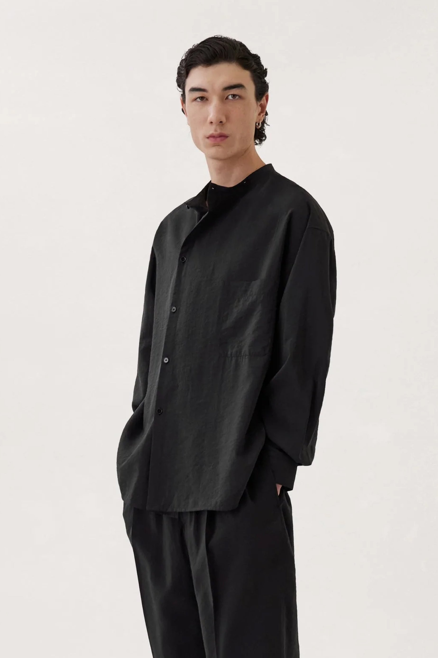 Lemaire Asymmetric Shirt - Black | Garmentory