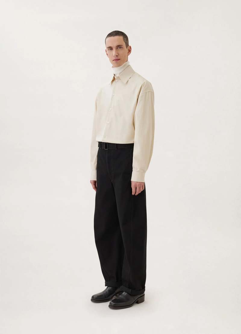 Lemaire Twisted Belted Pants - Black | Garmentory