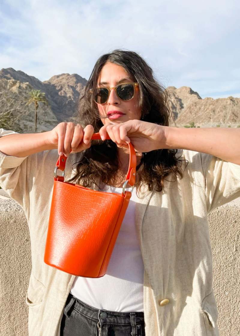 Hyer Goods Mini Bucket Bag - Flame Croc