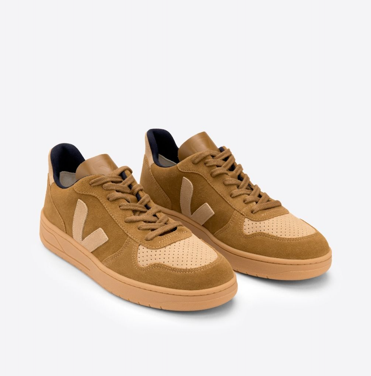 Veja V10 Suede Sneakers Camel/Desert Garmentory