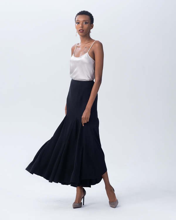 VOZ Harlequin Rayon Skirt - Black