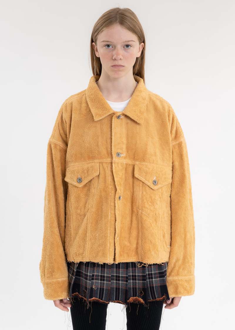 Doublet CUT OFF FUZZY JACKET - Beige | Garmentory