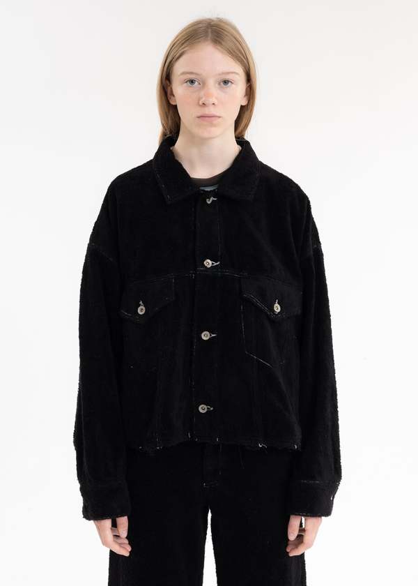 Doublet CUT OFF FUZZY JACKET Black Garmentory