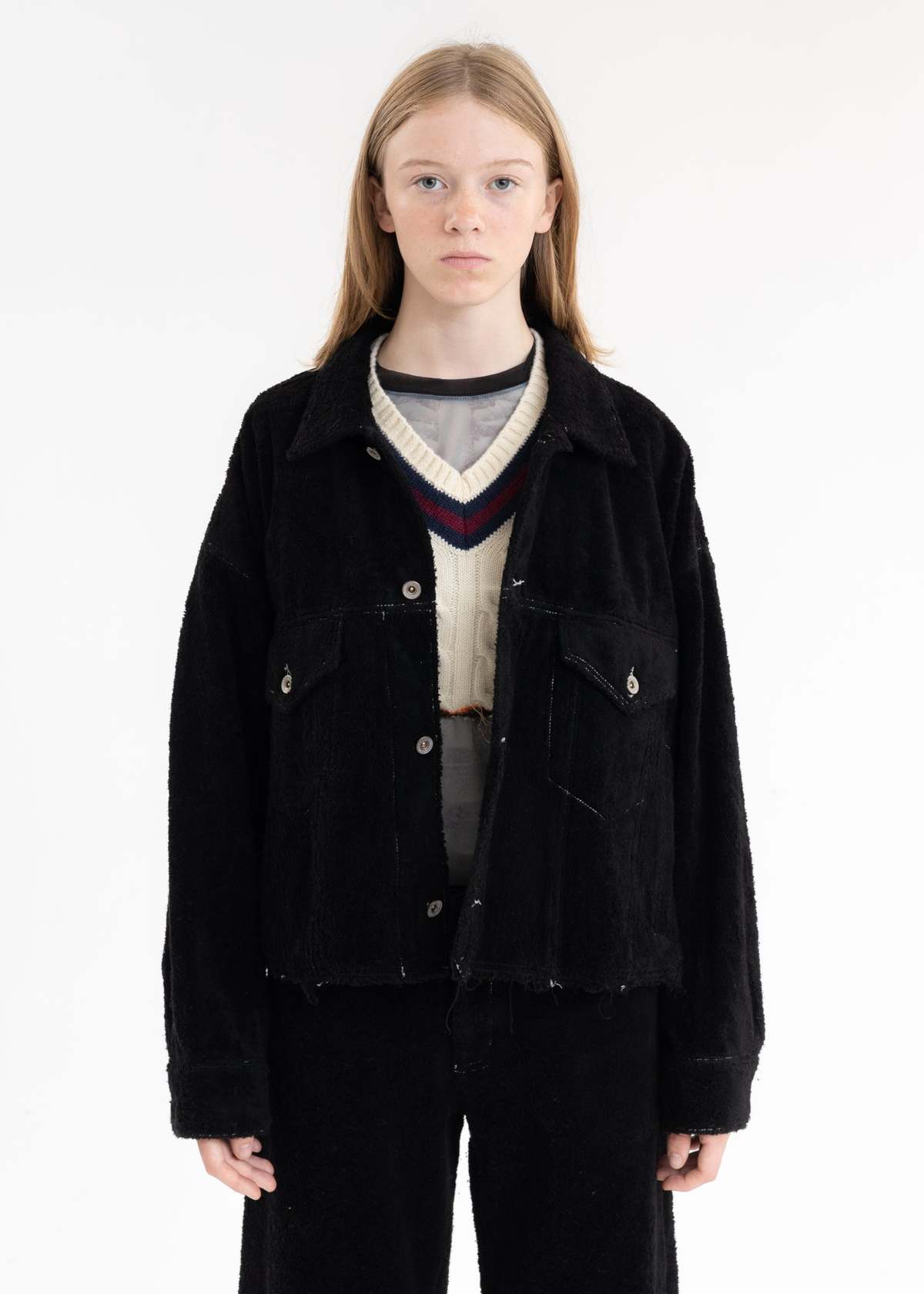 doublet cut off fuzzy jacket | ヤマダウェブコム