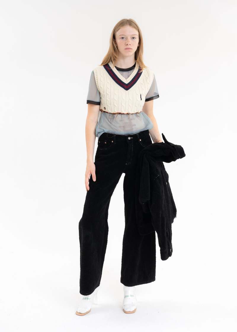 Doublet FUZZY LOW-RISE BUGGY PANTS - Black | Garmentory