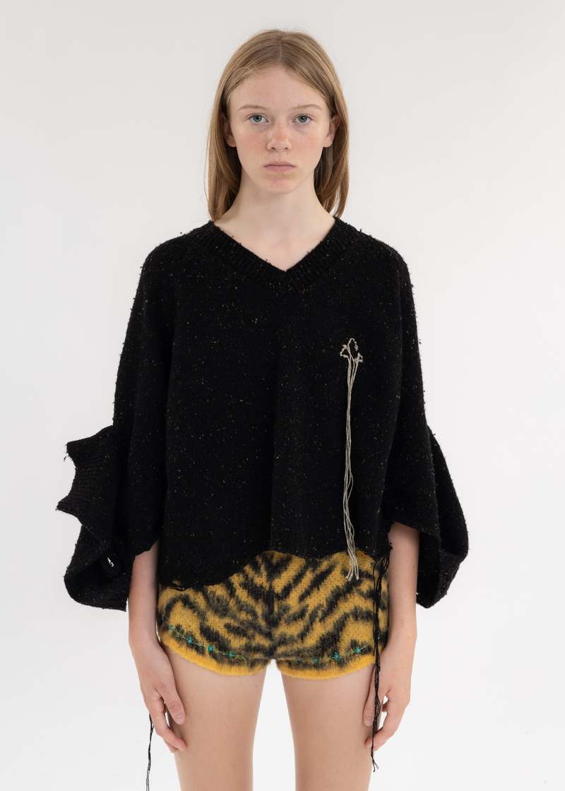 doublet MAGNET ATTACHED KNIT PULLOVER