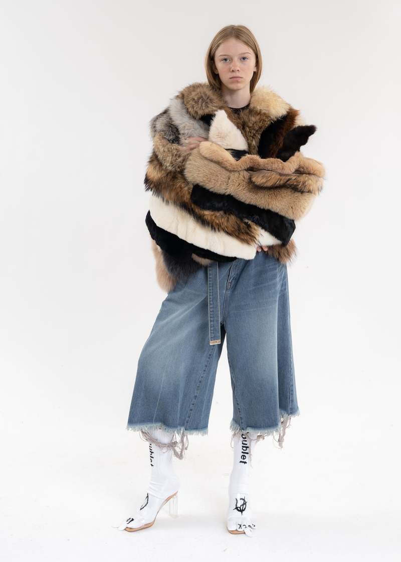パンツ doublet RECYCLE DENIM CUT-OFF WIDE PANTS Doublet Recycle Denim Cut-off Wide Pants - Indigo | Garmentory