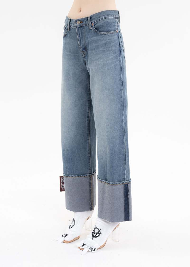 RECYCLE DENIM LOW-RISE DENIM PANTS インディゴ RECYCLE DENIM LOW-RISE DENIM PANTS インディゴ