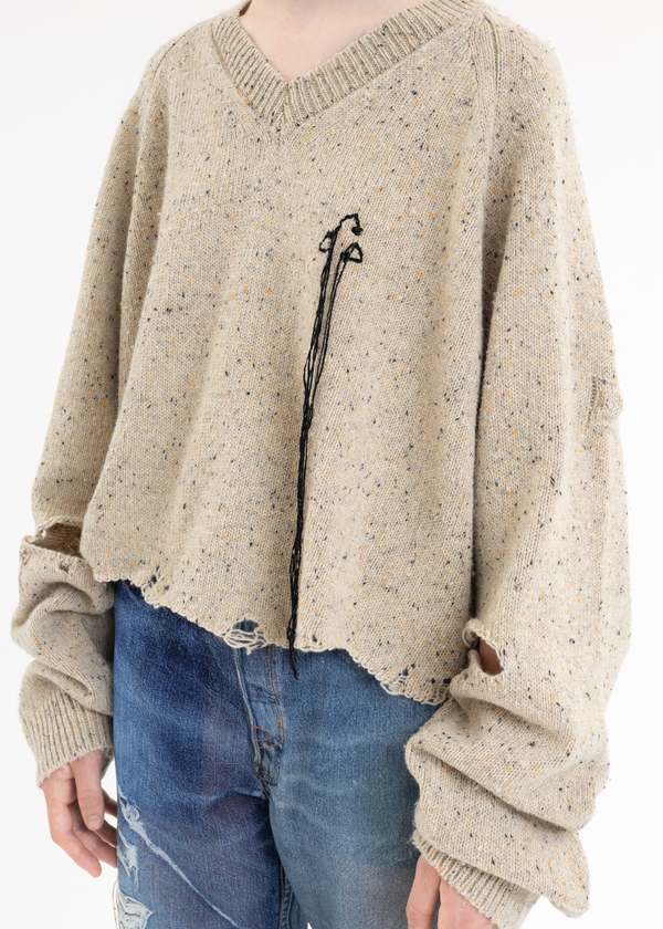 トップス doublet MAGNET ATTACHED KNIT PULLOVER Doublet MAGNET ATTACHED KNIT PULLOVER - Ivory | Garmentory