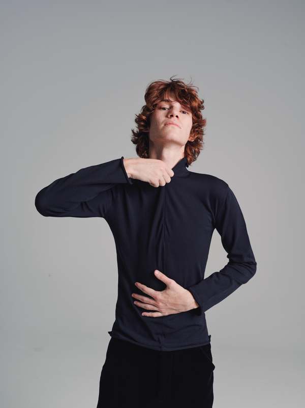 Gabriela Coll Garments No. 180 Nylon Knitted Zipper Polo