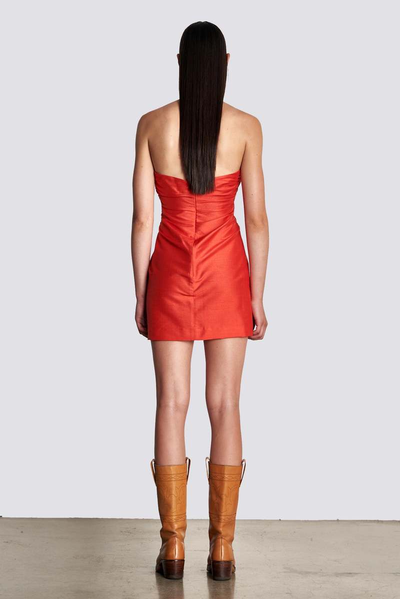 Wynn Hamlyn Linda Mini Dress - Rosso