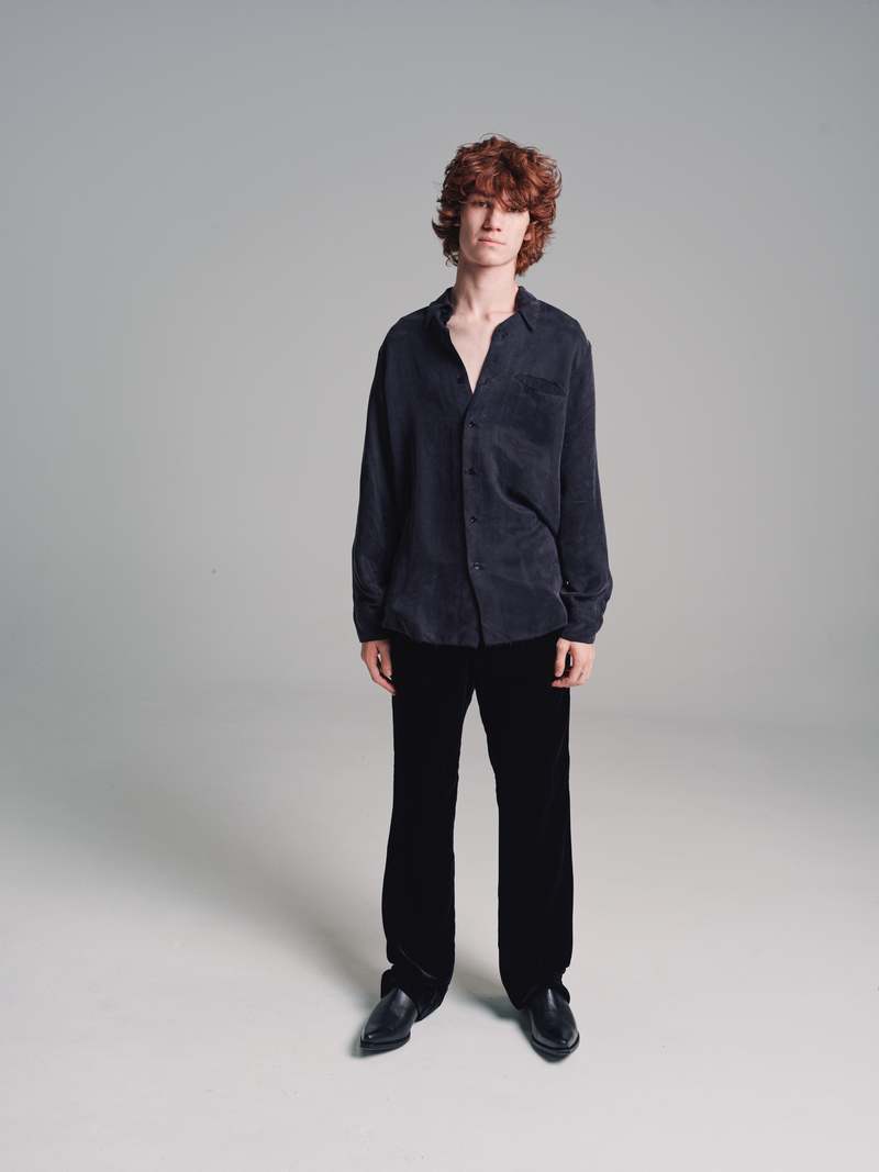 Gabriela Coll Garments No. 187 Double Cupro Pocket Shirt - Black