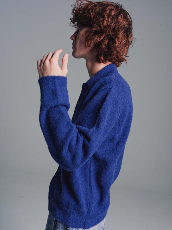 Our Legacy Fuzzy Alpaca Evening Polo - Royal Blue | Garmentory