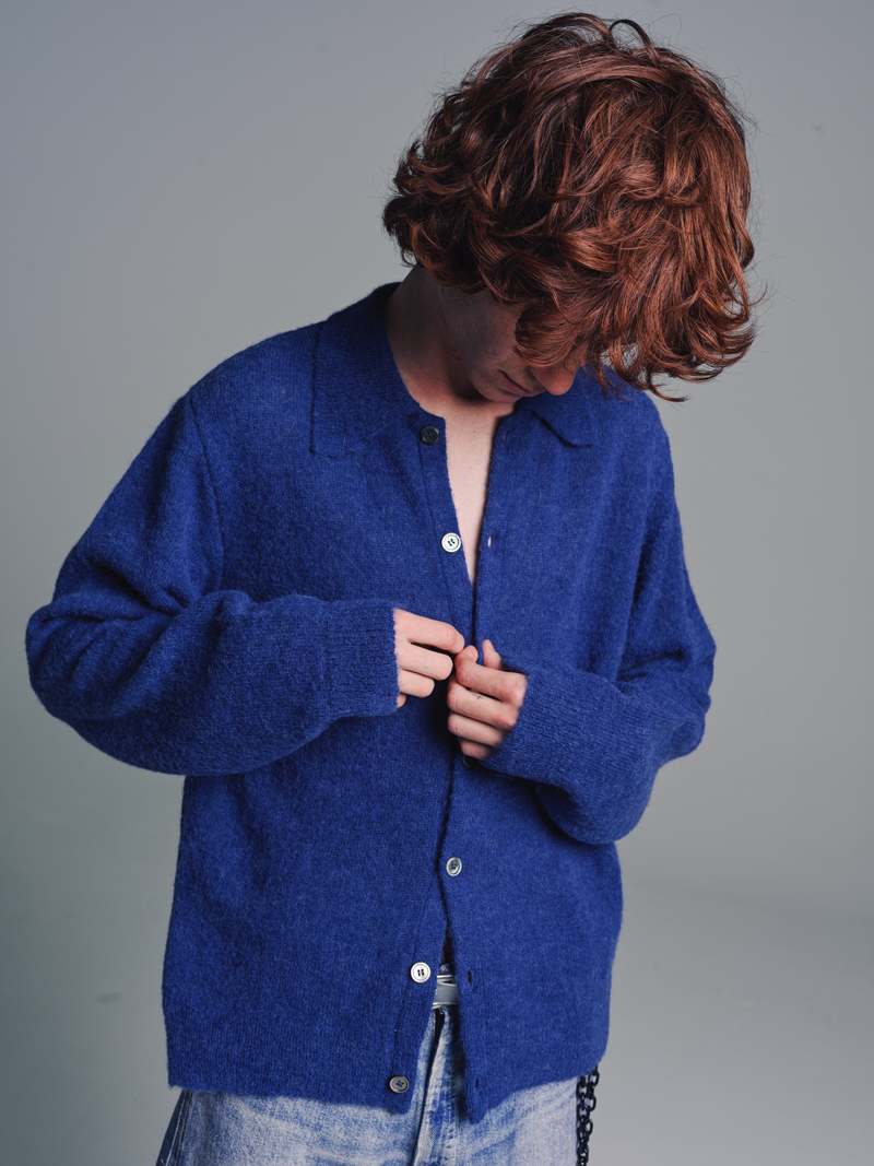 OUR LEGACY EVENING POLO Livid Blue Fuzzy
