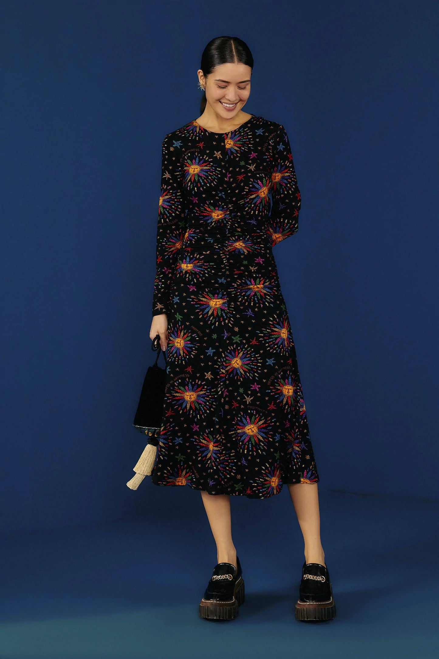 knee length dresses for ladies Rainbow Dreams Plus Tiered Midi Dress – Redwood Boutique main image 1