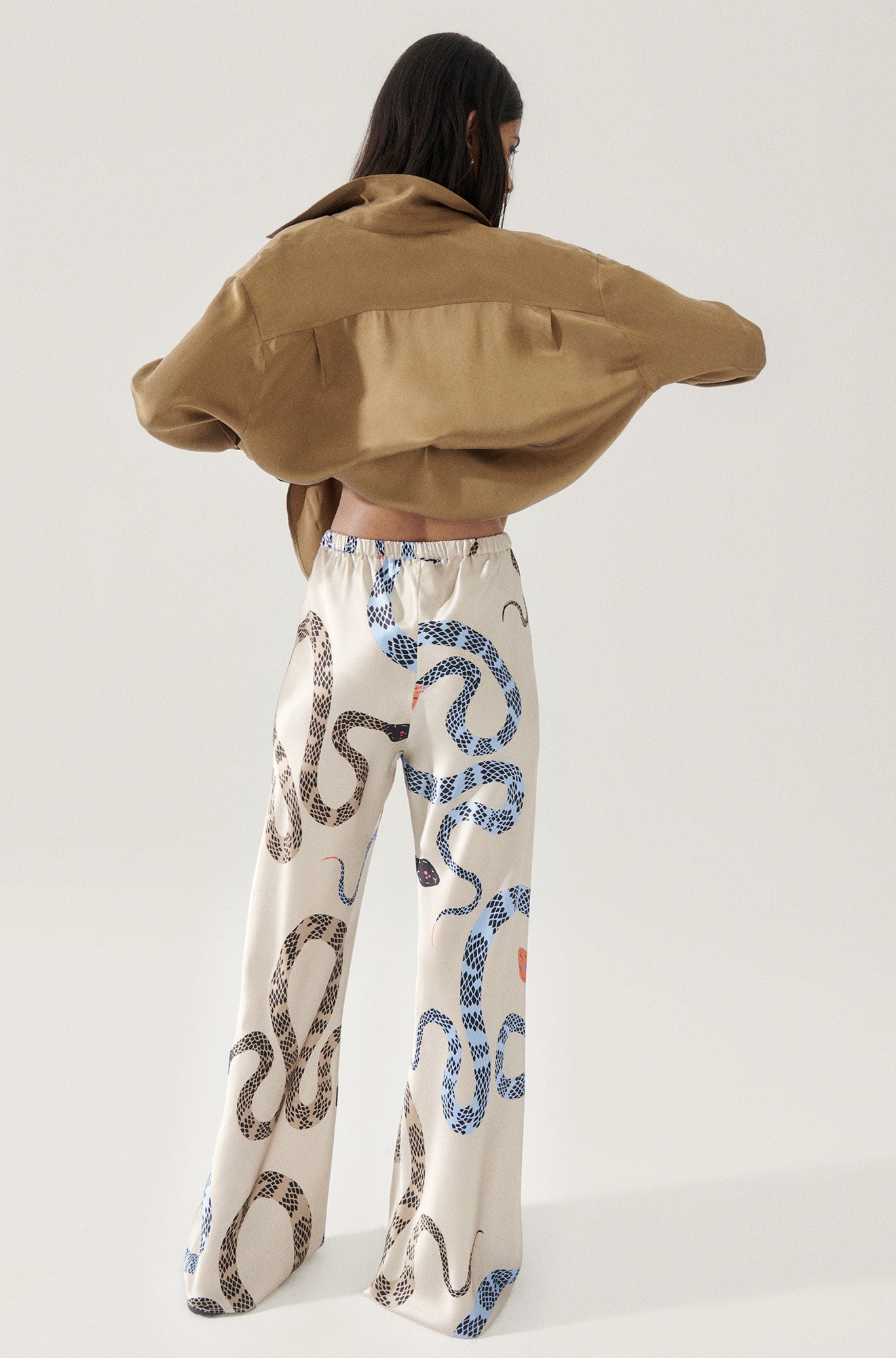 Silk Laundry Bias Cut Pants Hazelnut Snakes Garmentory