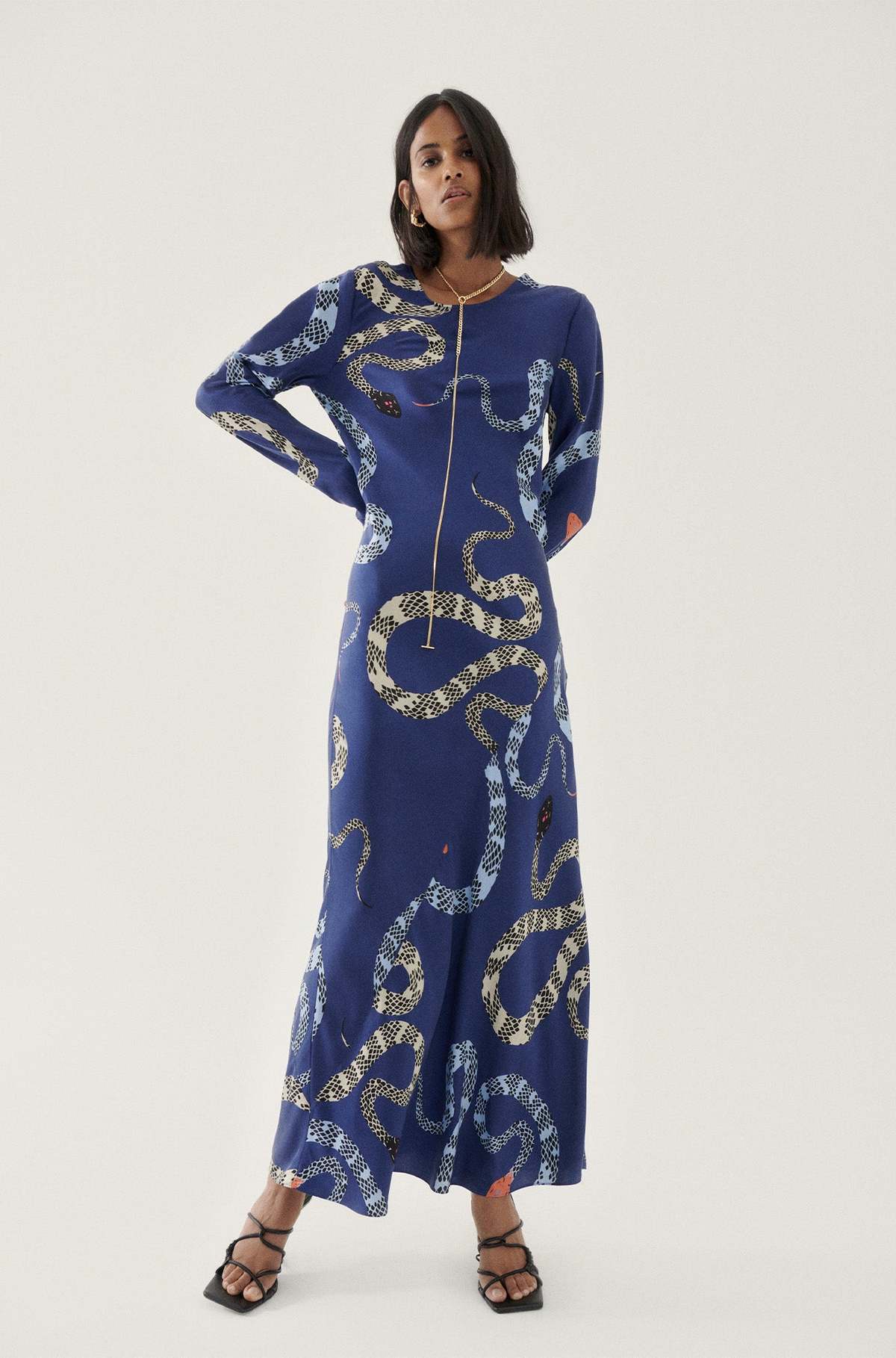 silk laundry snake dress Silk Laundry 90s Slip Dress in Blue Snakes SzXS, Women's Fashion, Dresses & Sets, Dresses on Carousell