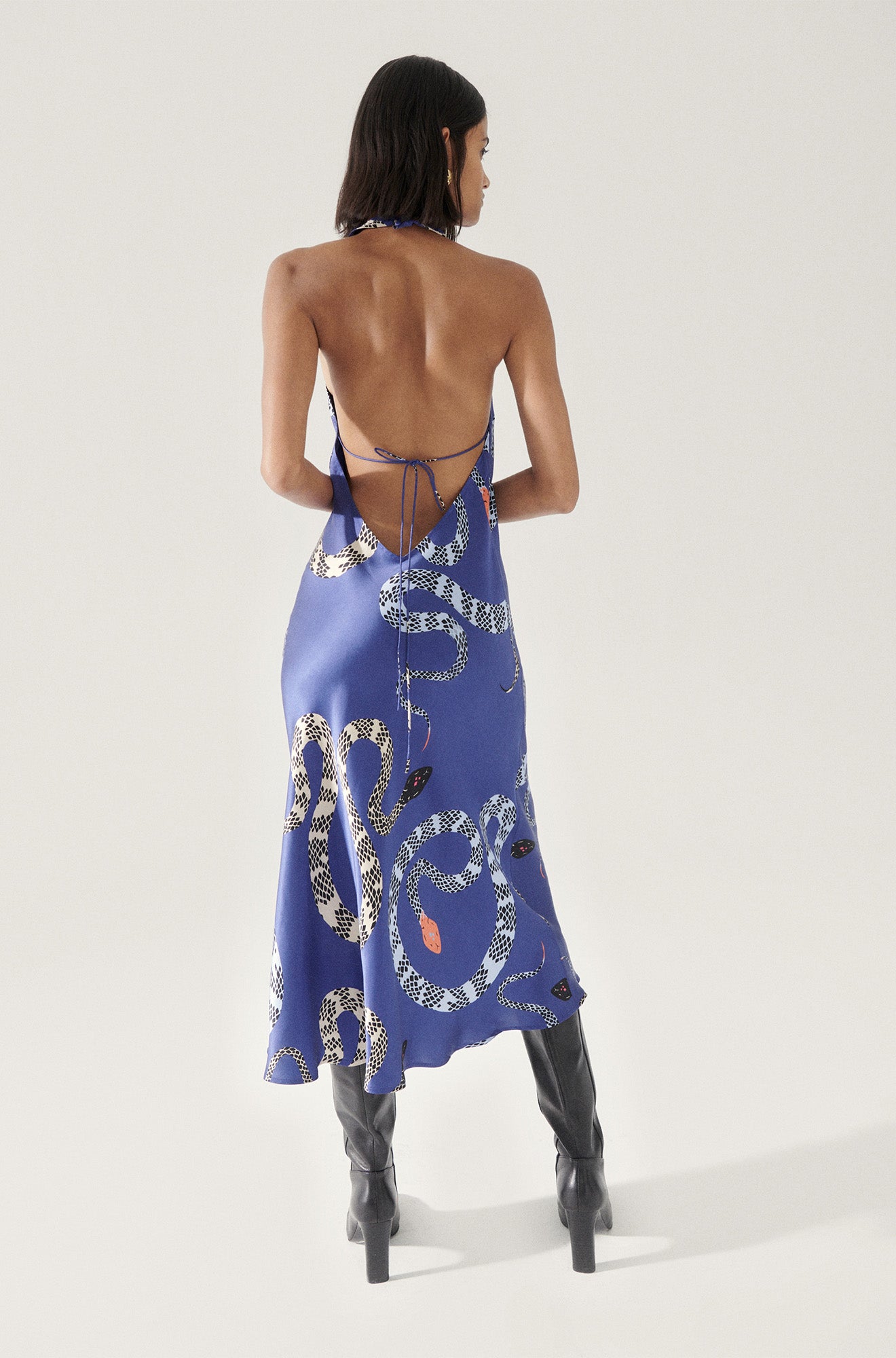 Silk Laundry Scoop Neck Dress (Bug Camo) main image 1
