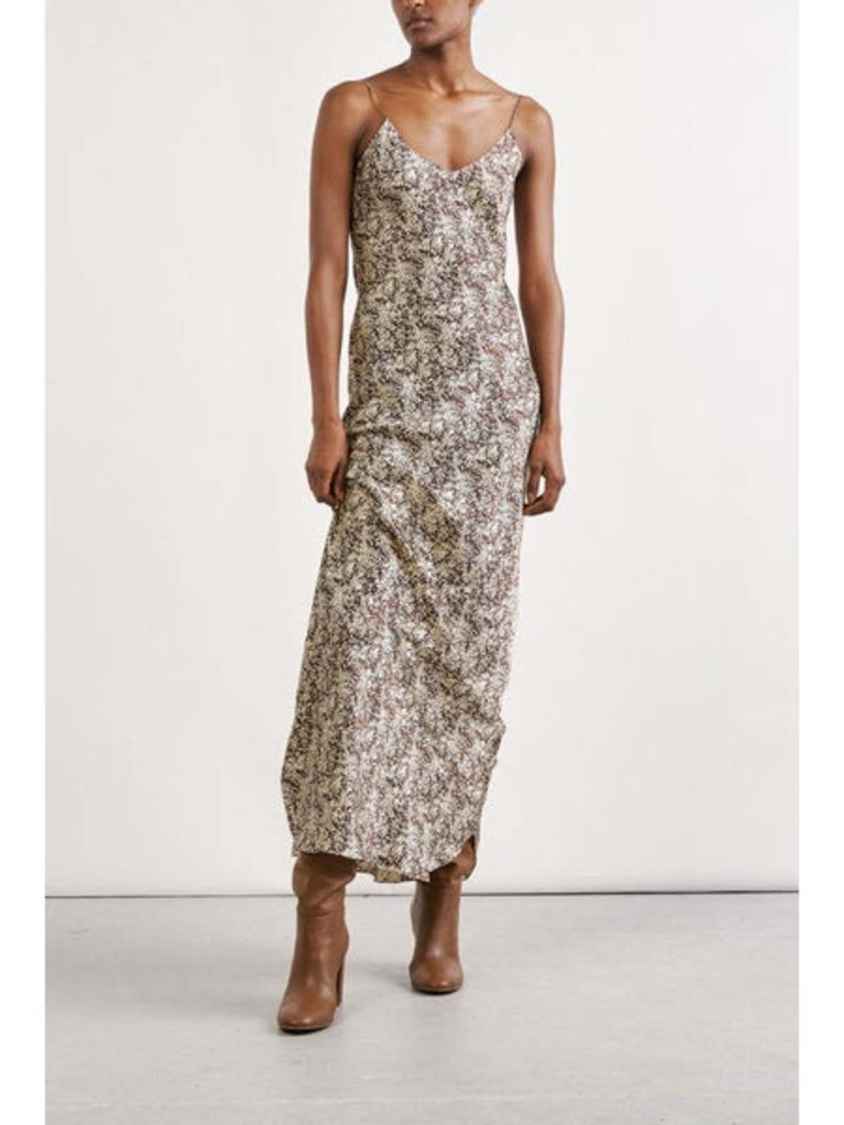 fallen leaves maxi dress SPIRAL LOTUS LEAF MAXI DRESS IN GREEN | CULT MIA main image 0