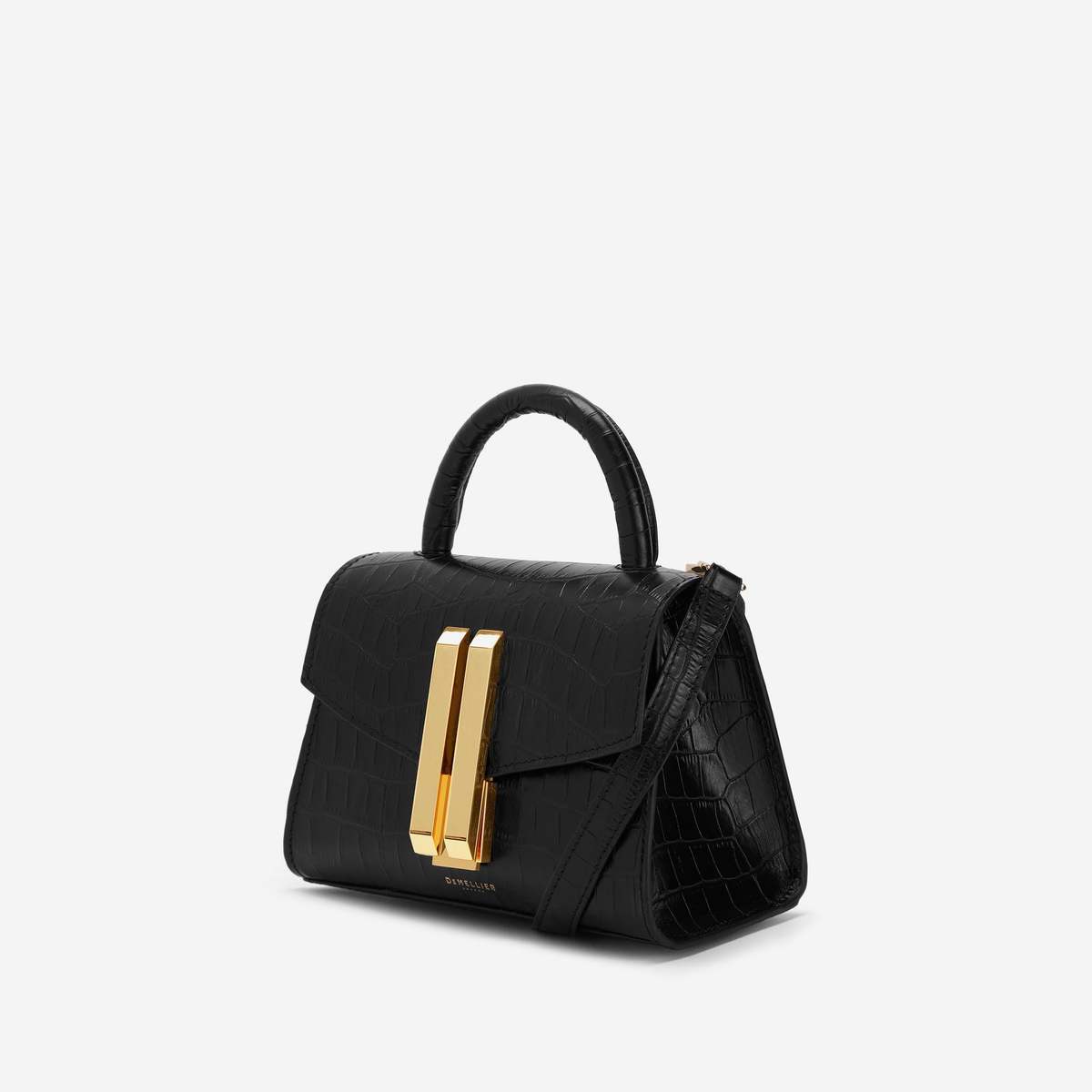 DeMellier Nano Montreal Bag - Croc Effect Black | Garmentory