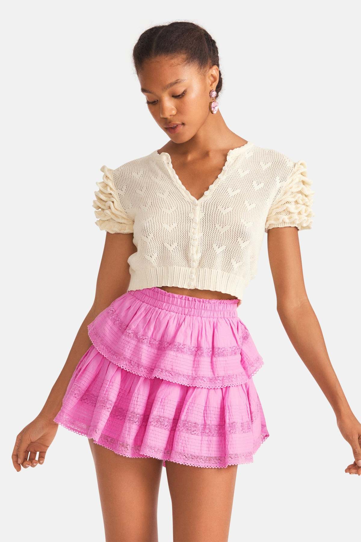 LoveShackFancy Ruffle Mini Skirt - Rose Bloom | Garmentory