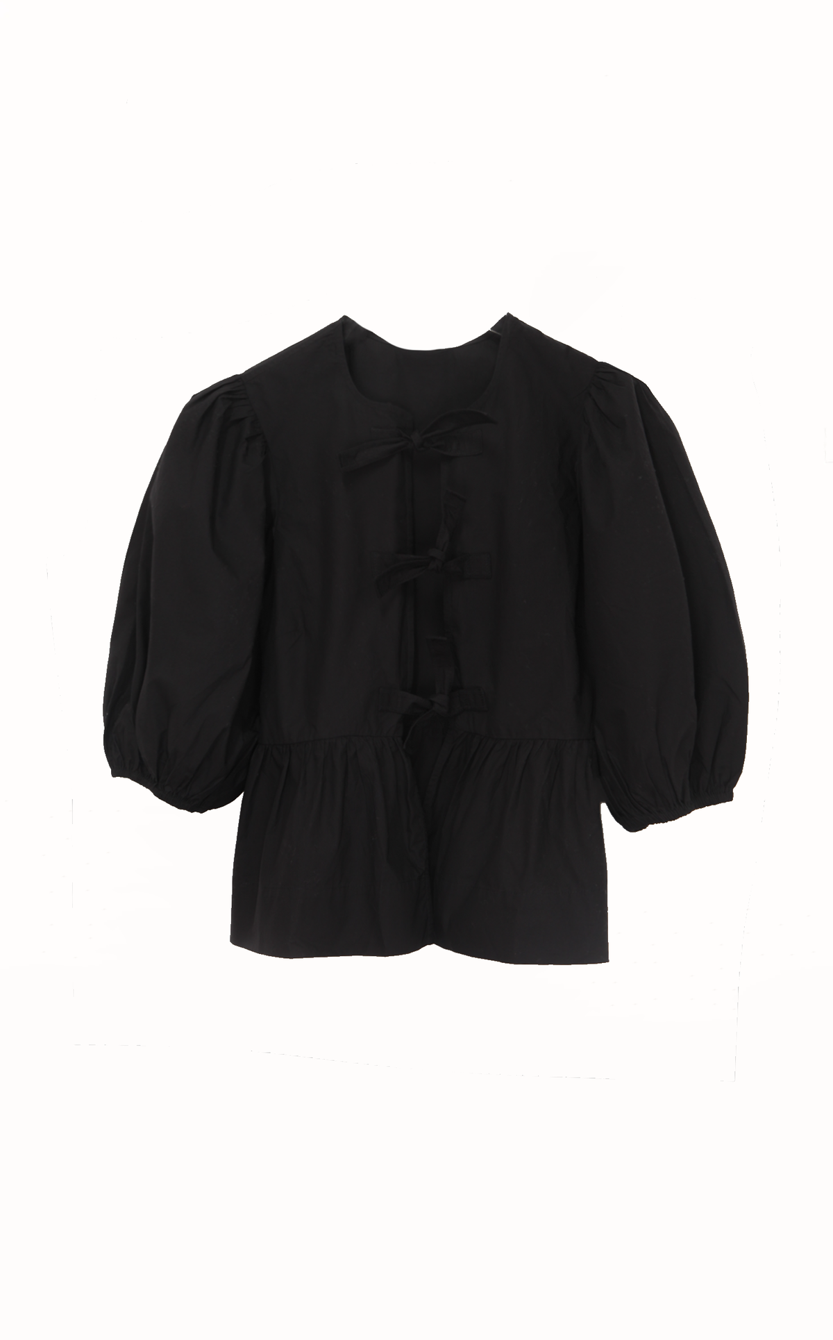 Cotton Poplin Peplum Blouse