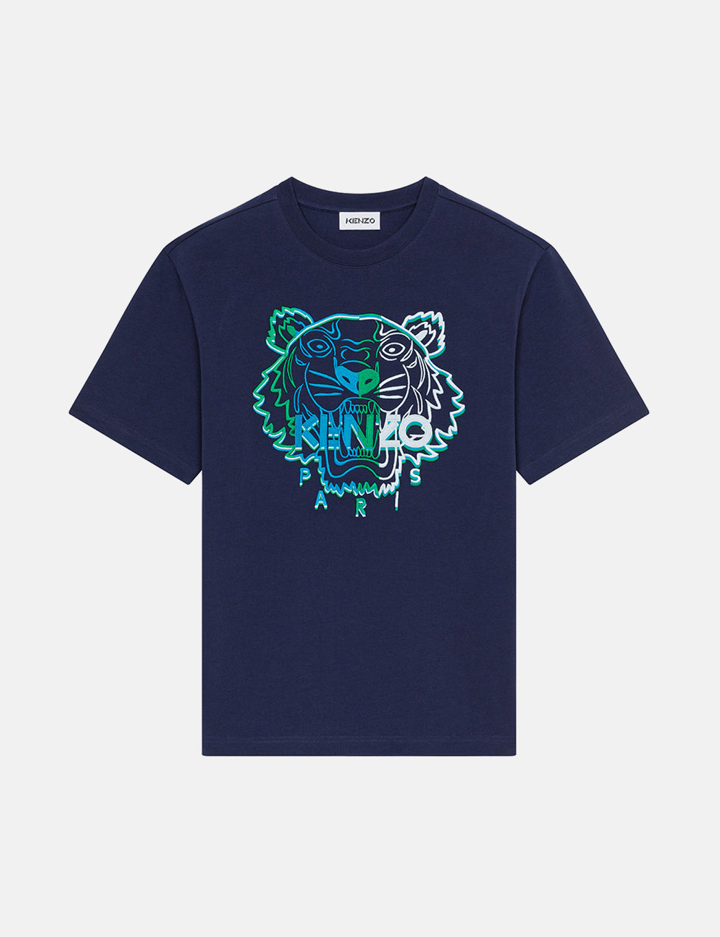 トップス KENZO SEASONAL LOGO CLASSIC T-SHIRT Kenzo Shirt Mens Large Blue Seasonal Logo Classic Paris Flower