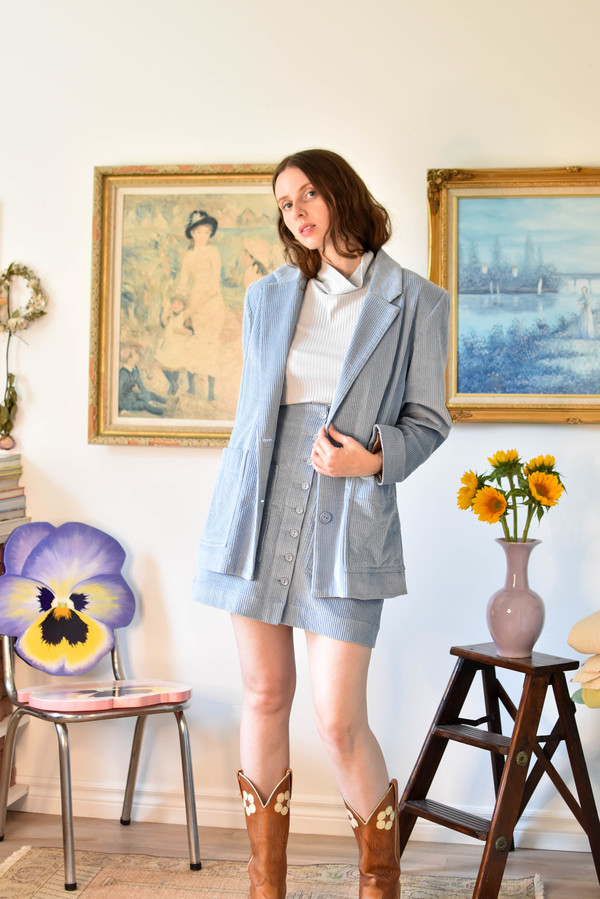 Eve Gravel Brigerton Skirt - Frozen Blue (Pre-Order) | Garmentory