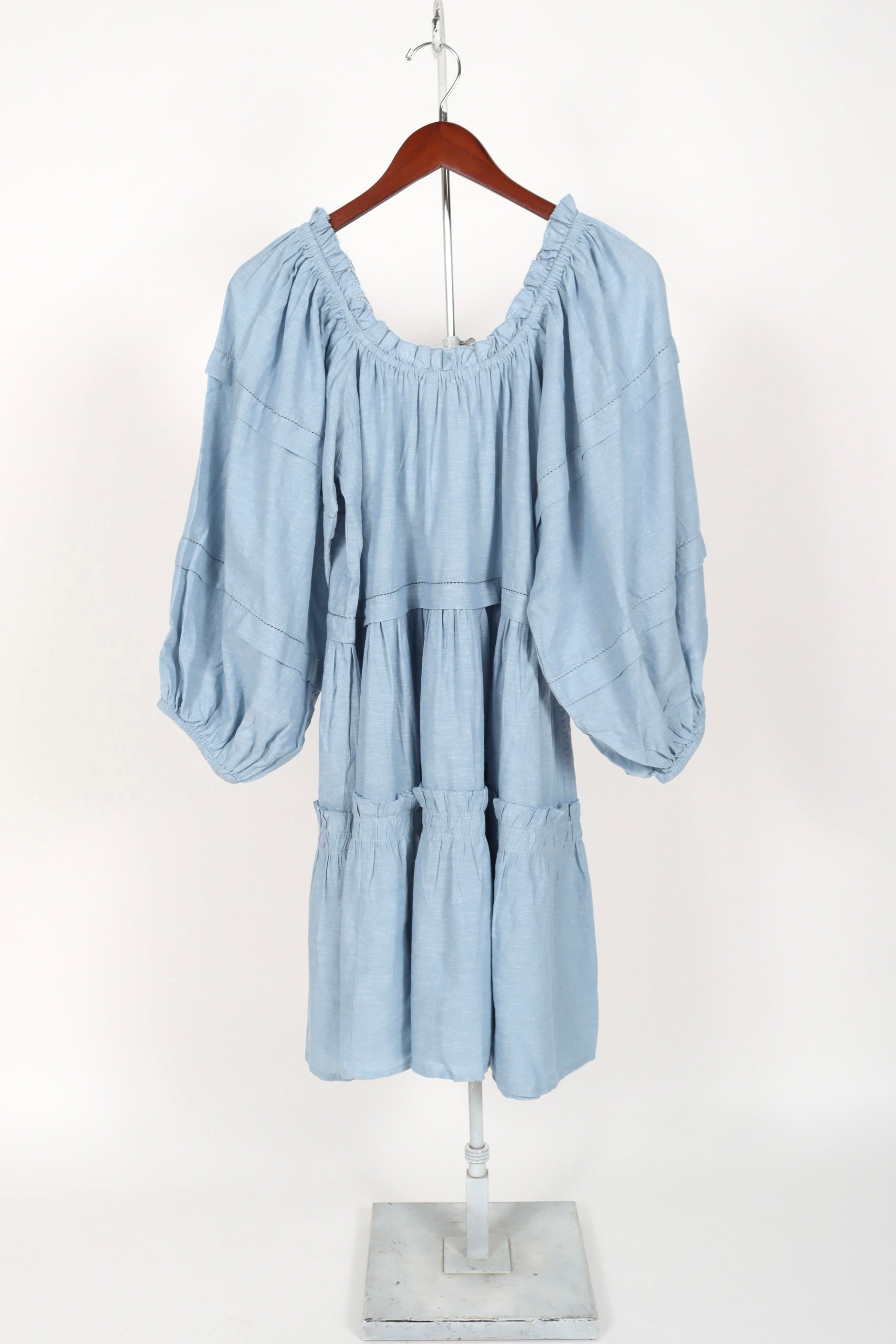 The Great. The Short Nightingale Dress - Light Chambray | Garmentory