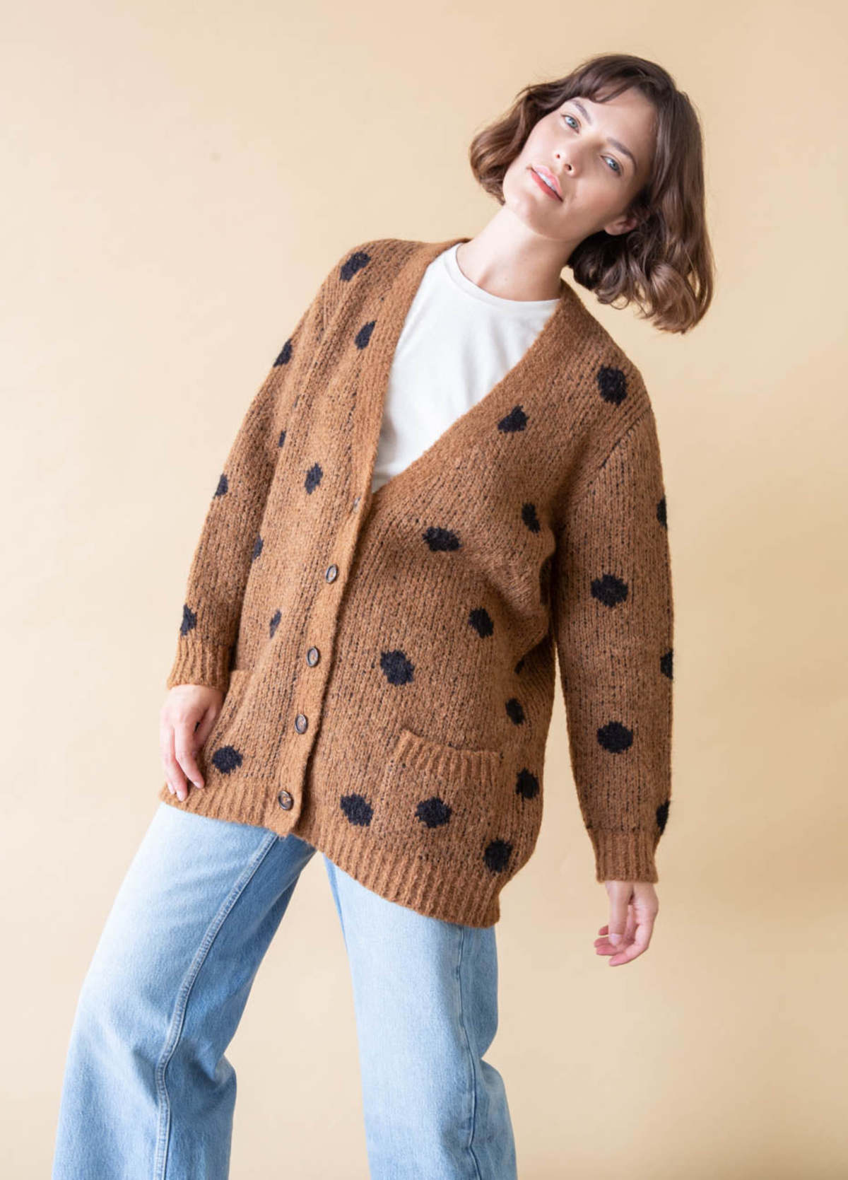 Languid Park - Star Polka Hoodie Cardigan