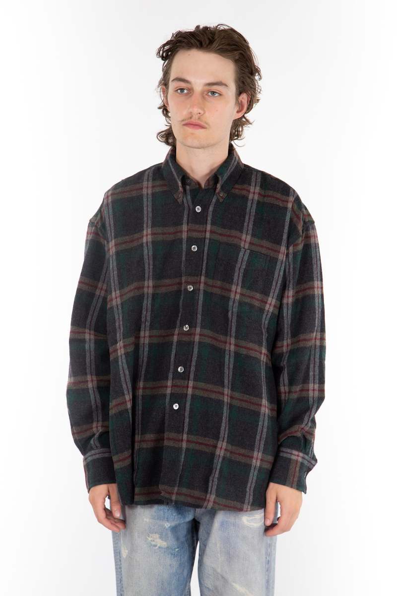 Our Legacy Borrowed BD Shirt - Green Pub Check | Garmentory