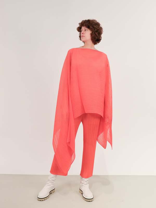 Madame T Stole in Red by Pleats Please | Garmentory