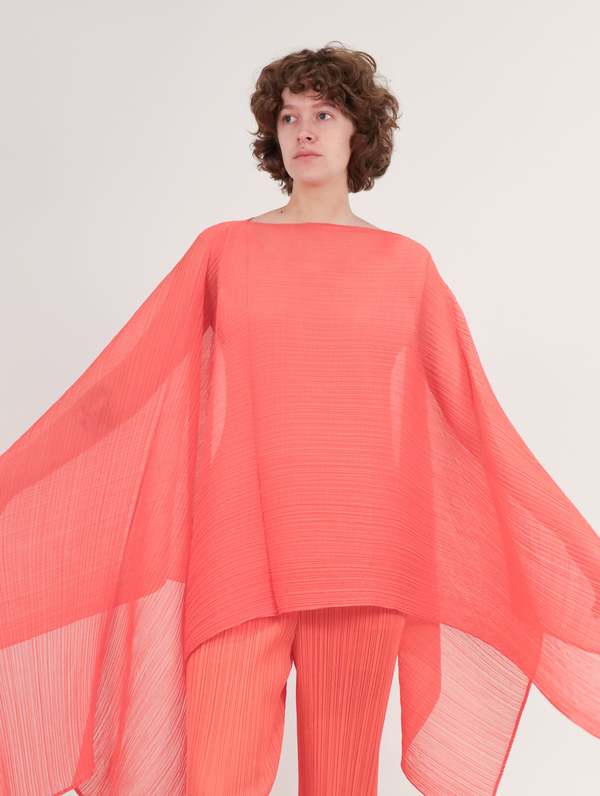 Madame T Stole in Red by Pleats Please | Garmentory