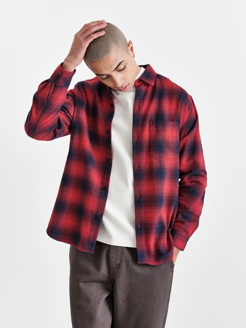 Wax London Oz Shirt Leyton Check - Red Wax London Oz Shirt Leyton Check - Red