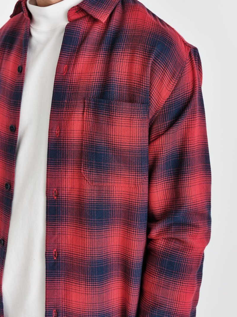 Wax London Oz Shirt Leyton Check - Red Wax London Oz Shirt Leyton Check - Red