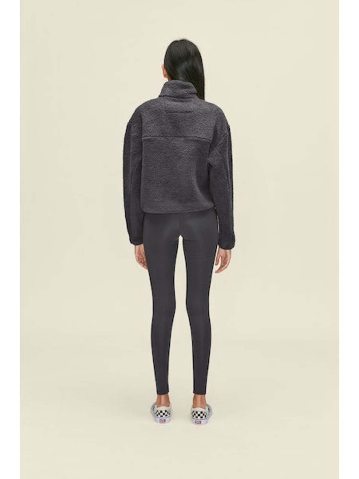 Girlfriend Collective Half Zip Sherpa Jacket - Moon | Garmentory